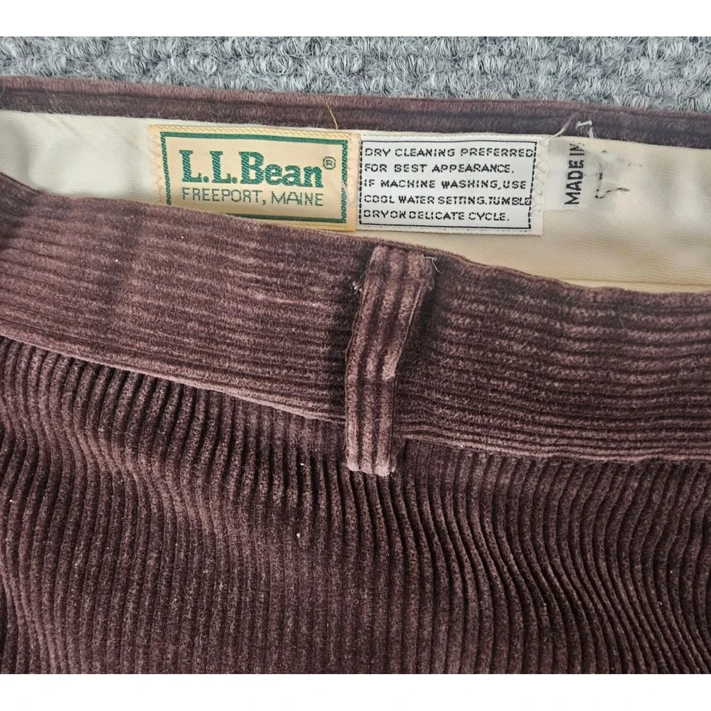 Vtg LL Bean Corduroy Pants Mens 37x30 Brown‎ Wide Wale Straight Leg Freeport